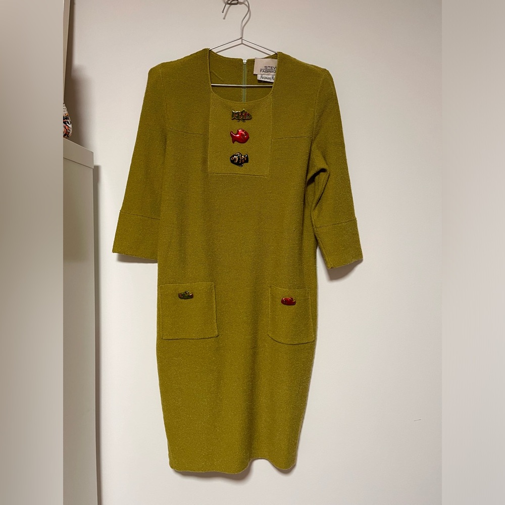 Vintage Steve Fabrikant at for NEIMAN MArcus Knit fish dress - Picture 4 of 17